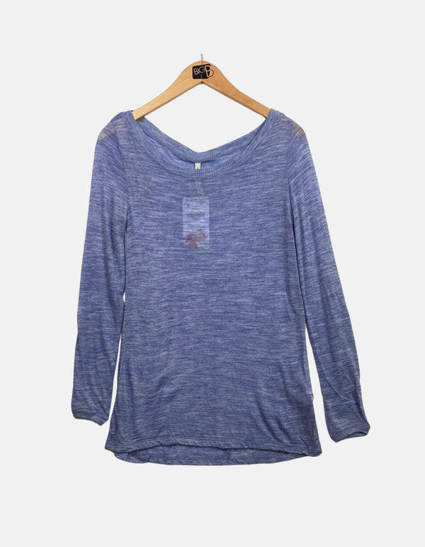 Heathered Blue Long-Sleeve Lightweight Top